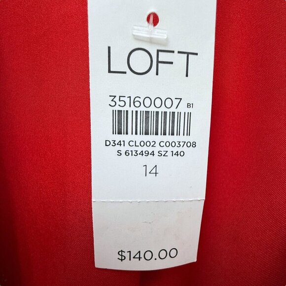 LOFT Red Blazer Size 14 Womens Lyocell Jacket Preppy Classic Holiday NWT - Picture 5 of 12